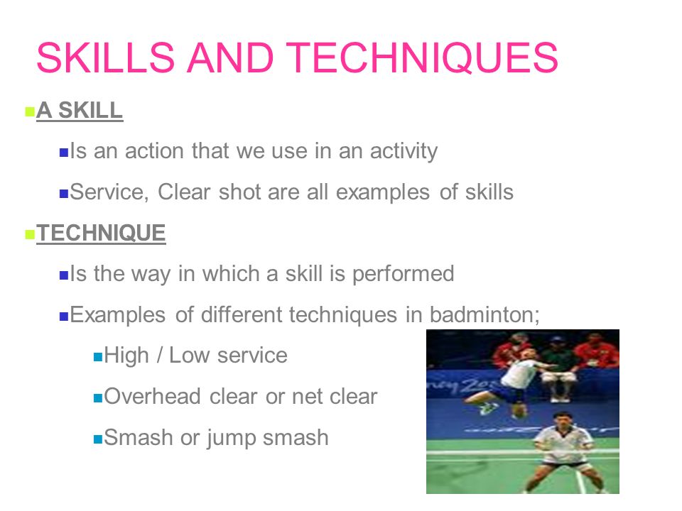 Badminton skills best sale
